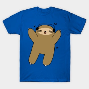 Dancing Headphones Sloth T-Shirt